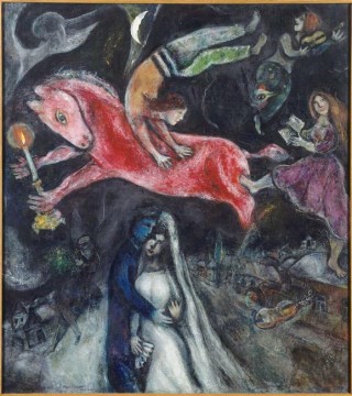 Marc Chagall Painting - Un caballo rojo contemporáneo Marc Chagall